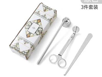 Christmas DIY Candle Wick Trimmer & Snuffer Tool Set — 3-Piece Stainless Steel Wick Cutter, Bell Snuffer & Hook for Aromatherapy Candles