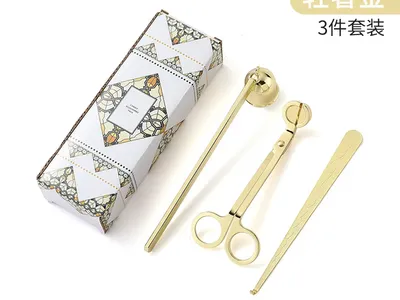 Christmas DIY Candle Wick Trimmer & Snuffer Tool Set — 3-Piece Stainless Steel Wick Cutter, Bell Snuffer & Hook for Aromatherapy Candles
