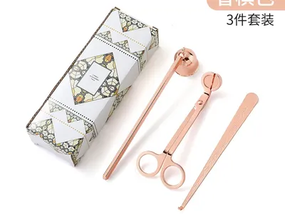 Christmas DIY Candle Wick Trimmer & Snuffer Tool Set — 3-Piece Stainless Steel Wick Cutter, Bell Snuffer & Hook for Aromatherapy Candles