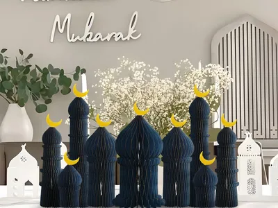 New Style Paper Art Moon Palace Set — Foldable Accordion Honeycomb Decoration, Festival Photo Prop & Scene Arrangement