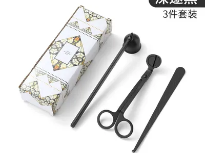 Christmas DIY Candle Wick Trimmer & Snuffer Tool Set — 3-Piece Stainless Steel Wick Cutter, Bell Snuffer & Hook for Aromatherapy Candles