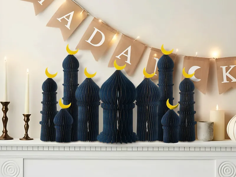 New Style Paper Art Moon Palace Set — Foldable Accordion Honeycomb Decoration, Festival Photo Prop & Scene Arrangement