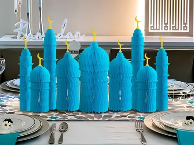 New Style Paper Art Moon Palace Set — Foldable Accordion Honeycomb Decoration, Festival Photo Prop & Scene Arrangement