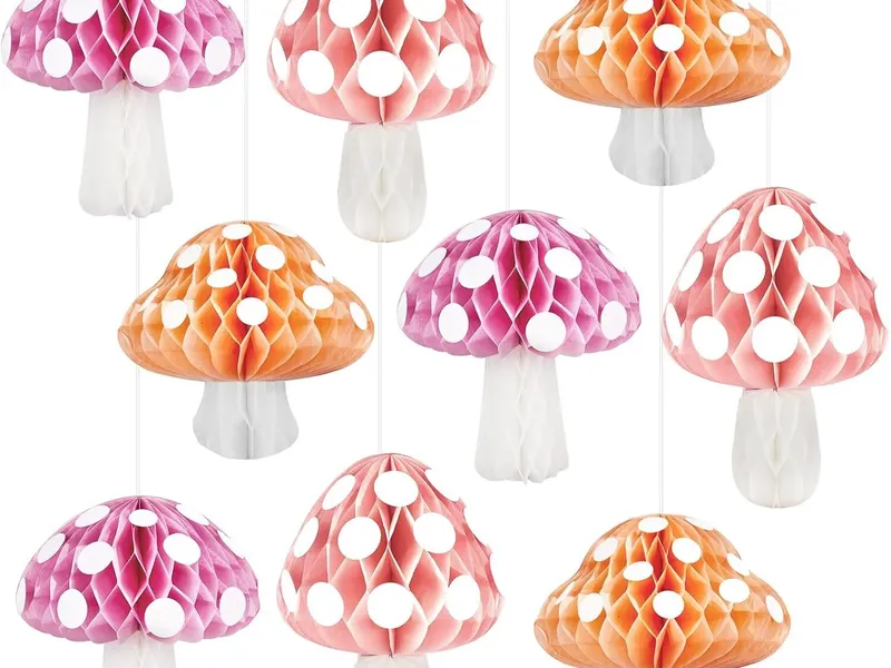 Mushroom Honeycomb Ball Set — Party Decoration Simulation Desktop Ornament Paper Art DIY Kit