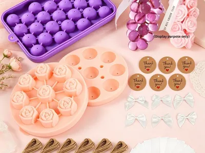 DIY Soap Making Kit — 2 Silicone Molds (Grape & Rose) with Gift Bag & Tags