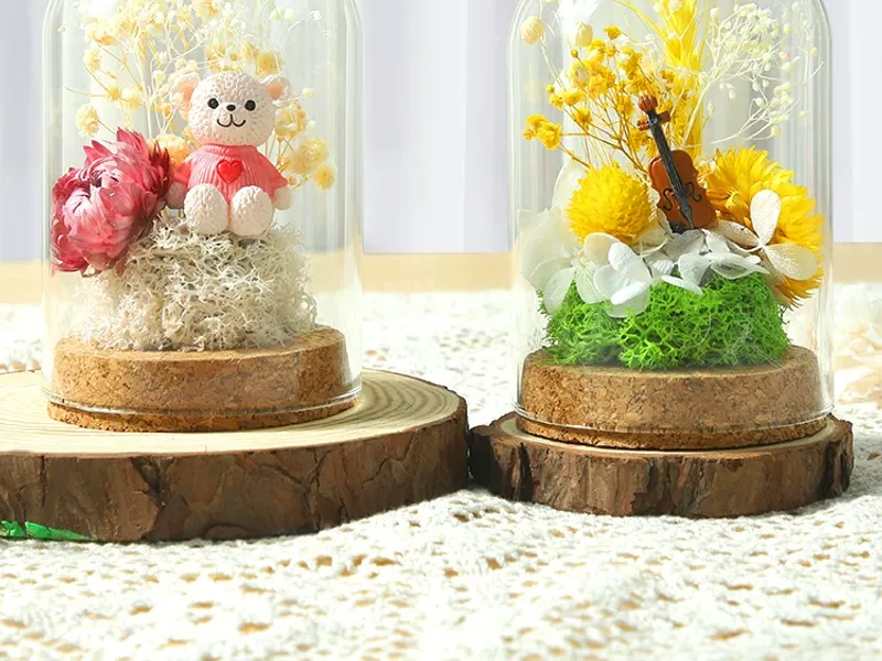 Preserved Dry Flowers Glass Dome Ornament DIY Craft Kit for Wholesale