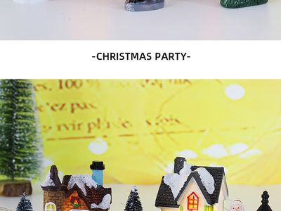Resin Light-Up Christmas Village House Set 12-Piece Miniature Décor