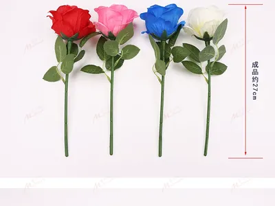 DIY Silk Rose Craft Kit - Bulk Wholesale Rose Making Materials for Handicraft Classes (Red, Pink, Blue, Cream)